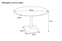 Vorschau: Bistrotisch Schweizer Kante massiv Akazie nussbaumfarben 120 cm Säulengestell-eckig silber BRASILIA Vorschau: Bistrotisch Schweizer Kante massiv Akazie nussbaumfarben 120 cm Säulengestell-eckig silber BRASILIA