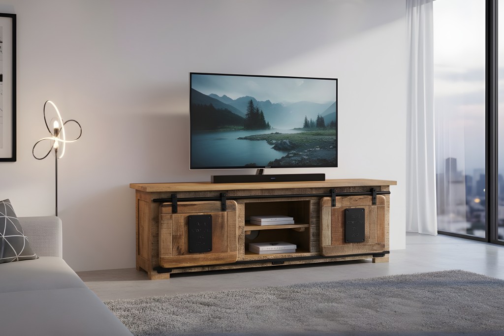 Lowboard Kommode TV-Board Mango Rough massiv 145 x 45 x 50 cm LIBRO