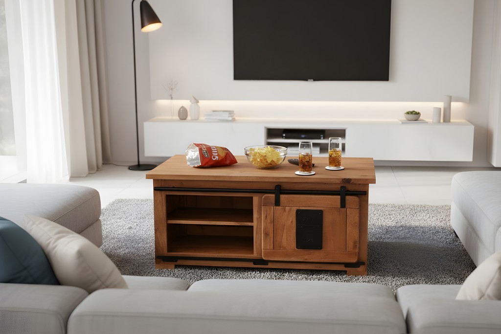 Couchtisch Akazie massiv nussbaumfarben 110 x 45 x 50 cm LIBRO