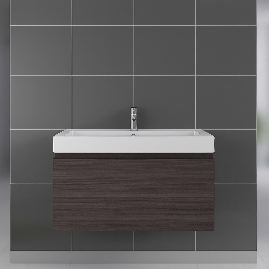 Badmöbel Waschplatz trüffeleiche Holzoptik 100 cm PARMA