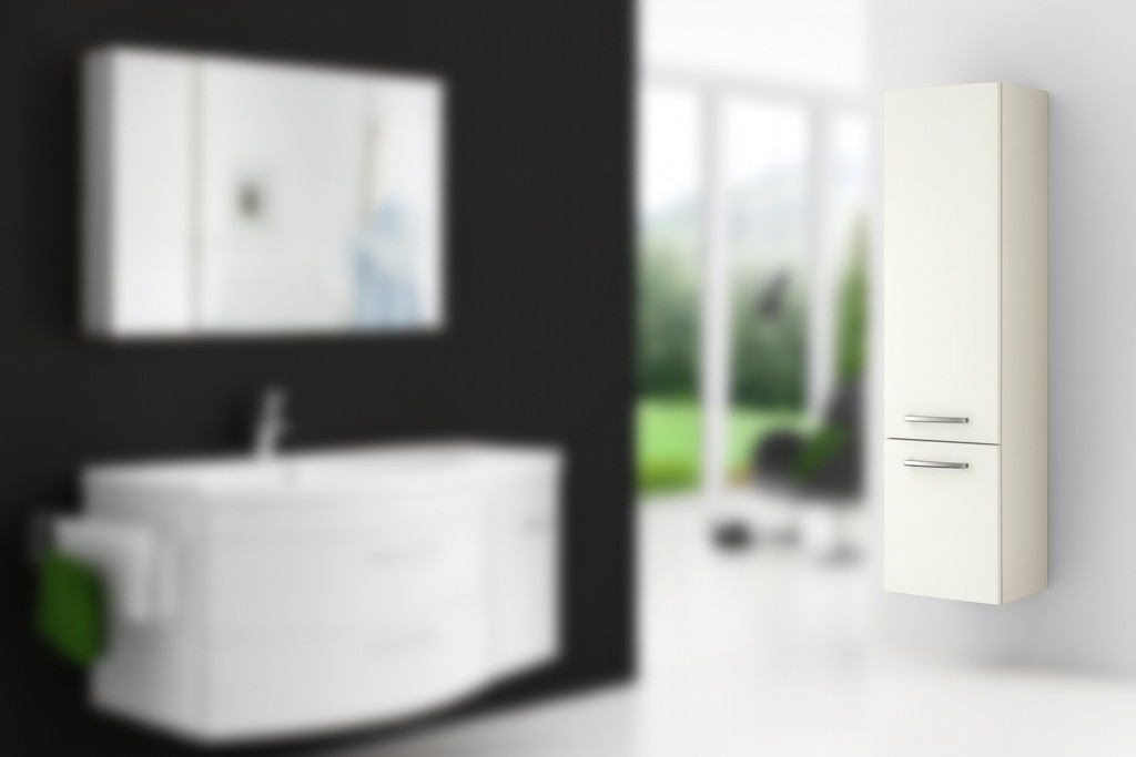Badezimmer Hochschrank 150 cm weiss matt VENA