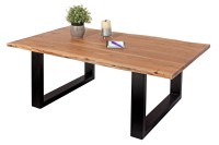 Vorschau: Couchtisch Baumkante massiv Akazie Natur 130 x 75 cm U-Gestell schwarz INSA Vorschau: Couchtisch Baumkante massiv Akazie Natur 130 x 75 cm U-Gestell schwarz INSA